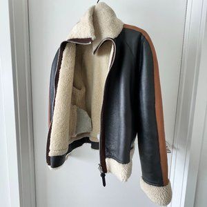 Coach 1941 Women's Reversible Leather & Shearling Bomber Jacket - WORN TWICE
